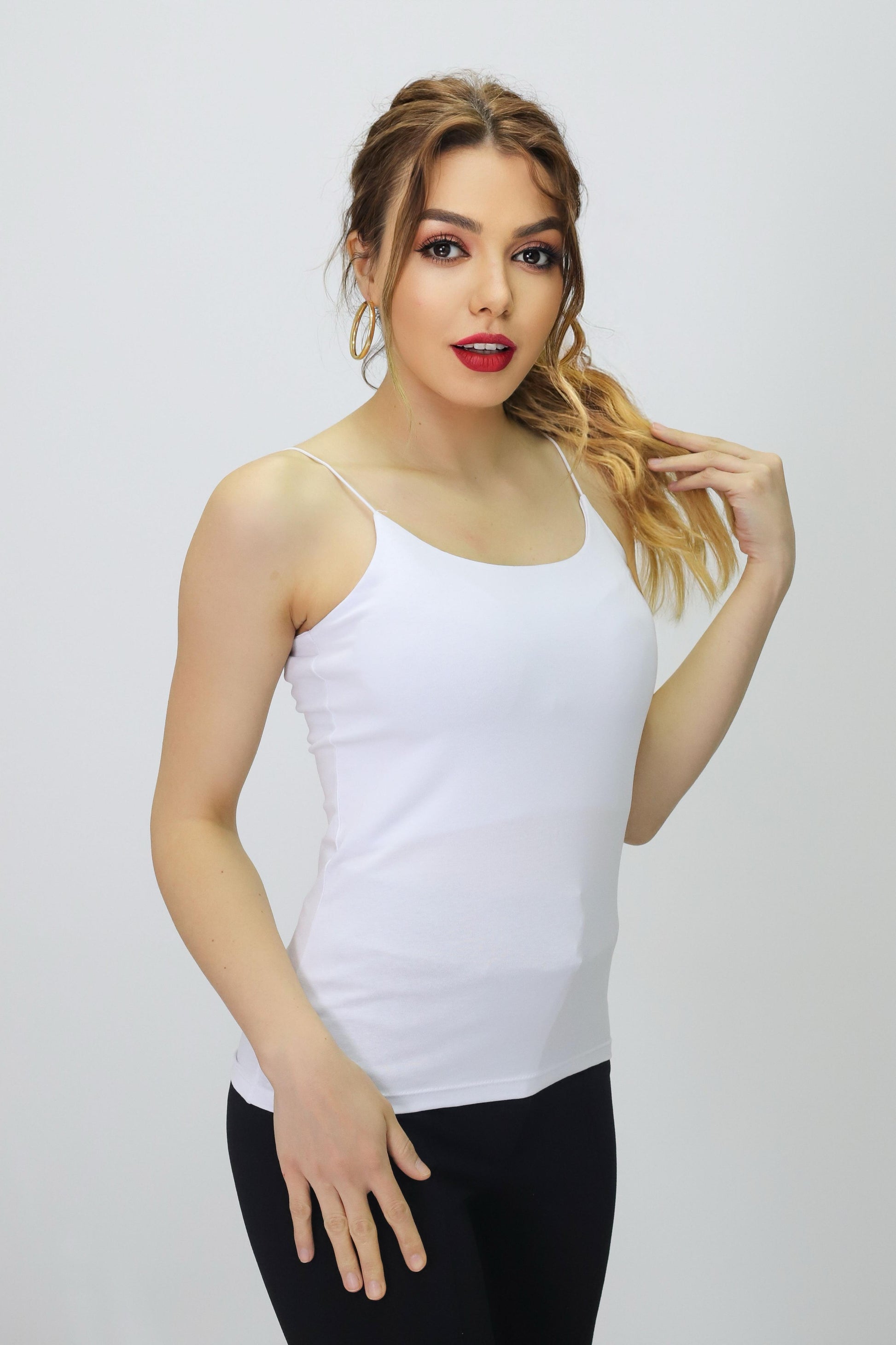 İp Askılı Pamuklu Astarlı Bluz