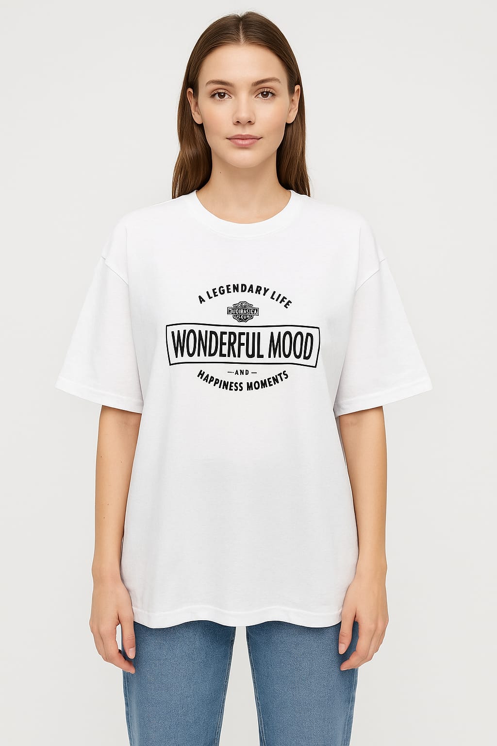 Baskılı Oversize Kadın T-Shirt
