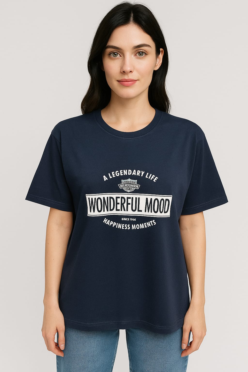 Baskılı Oversize Kadın T-Shirt