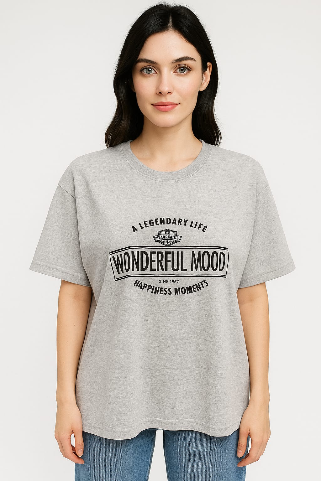 Baskılı Oversize Kadın T-Shirt
