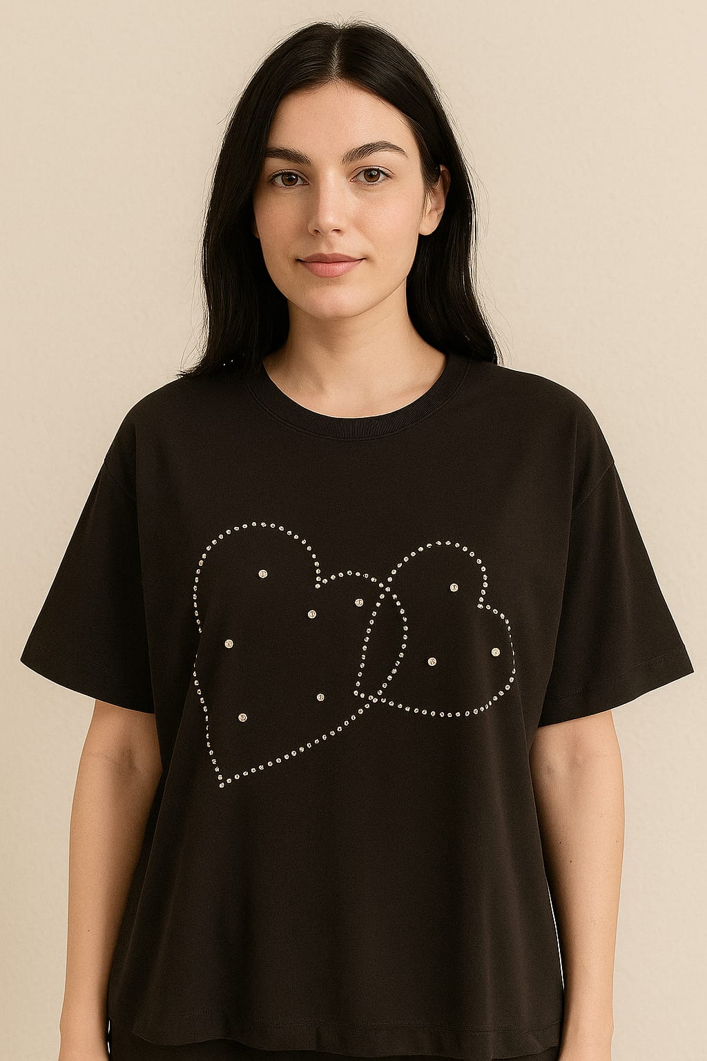 Taşlı Oversize Anne Bluz