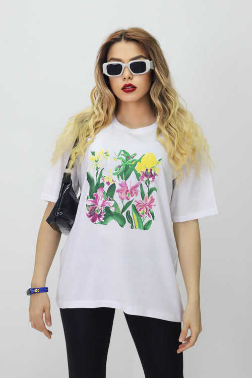 Baskılı Oversize Kadın T-Shirt