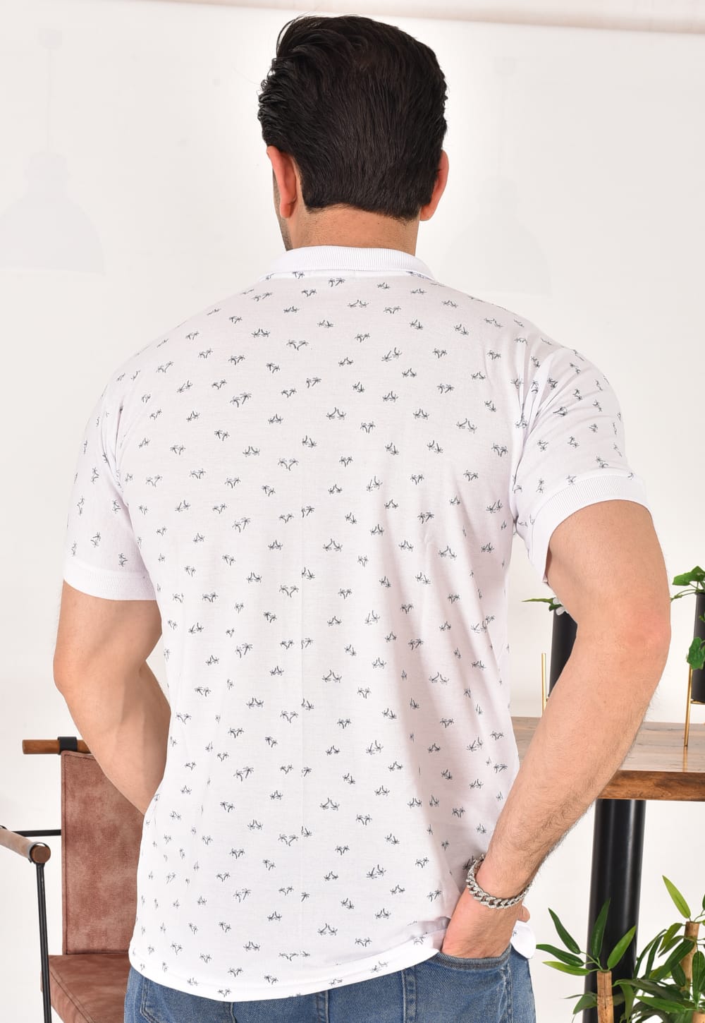 Erkek Polo Yaka Desenli T-Shirt