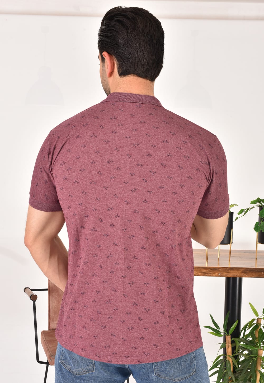 Erkek Polo Yaka Desenli T-Shirt