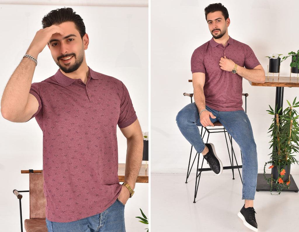 Erkek Polo Yaka Desenli T-Shirt