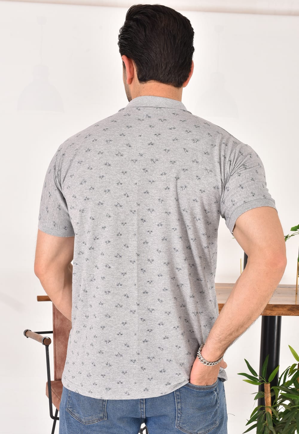 Erkek Polo Yaka Desenli T-Shirt