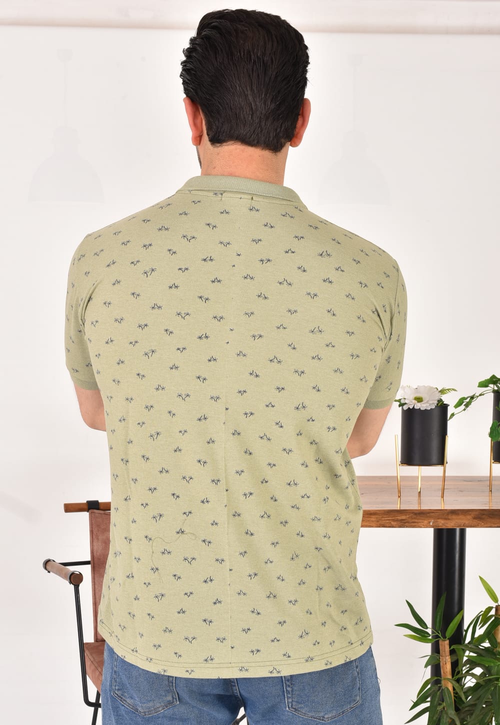 Erkek Polo Yaka Desenli T-Shirt