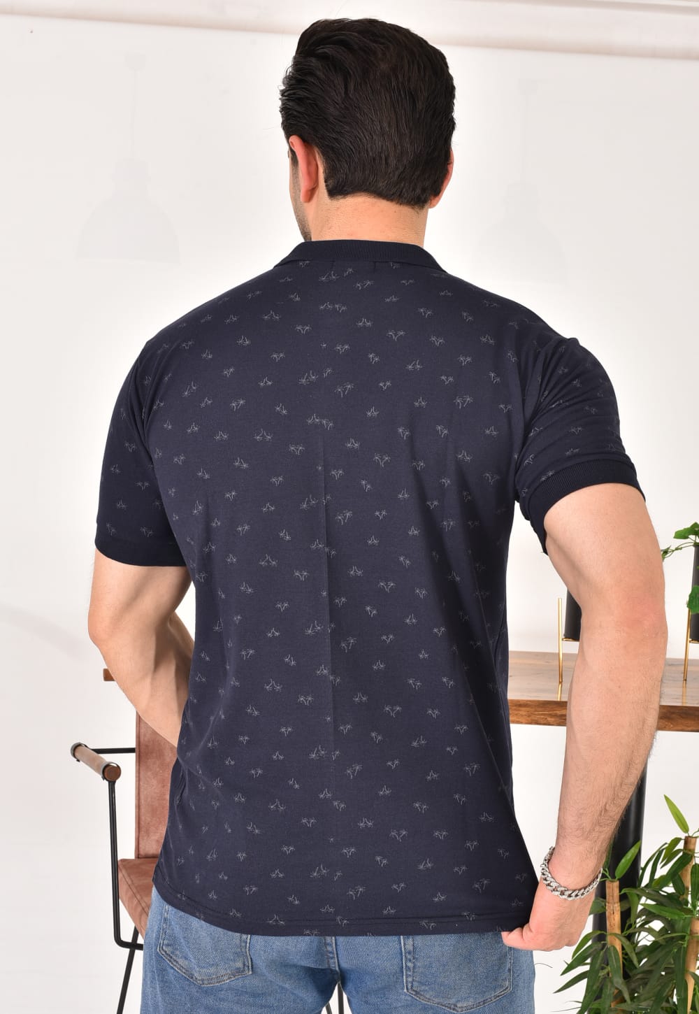 Erkek Polo Yaka Desenli T-Shirt