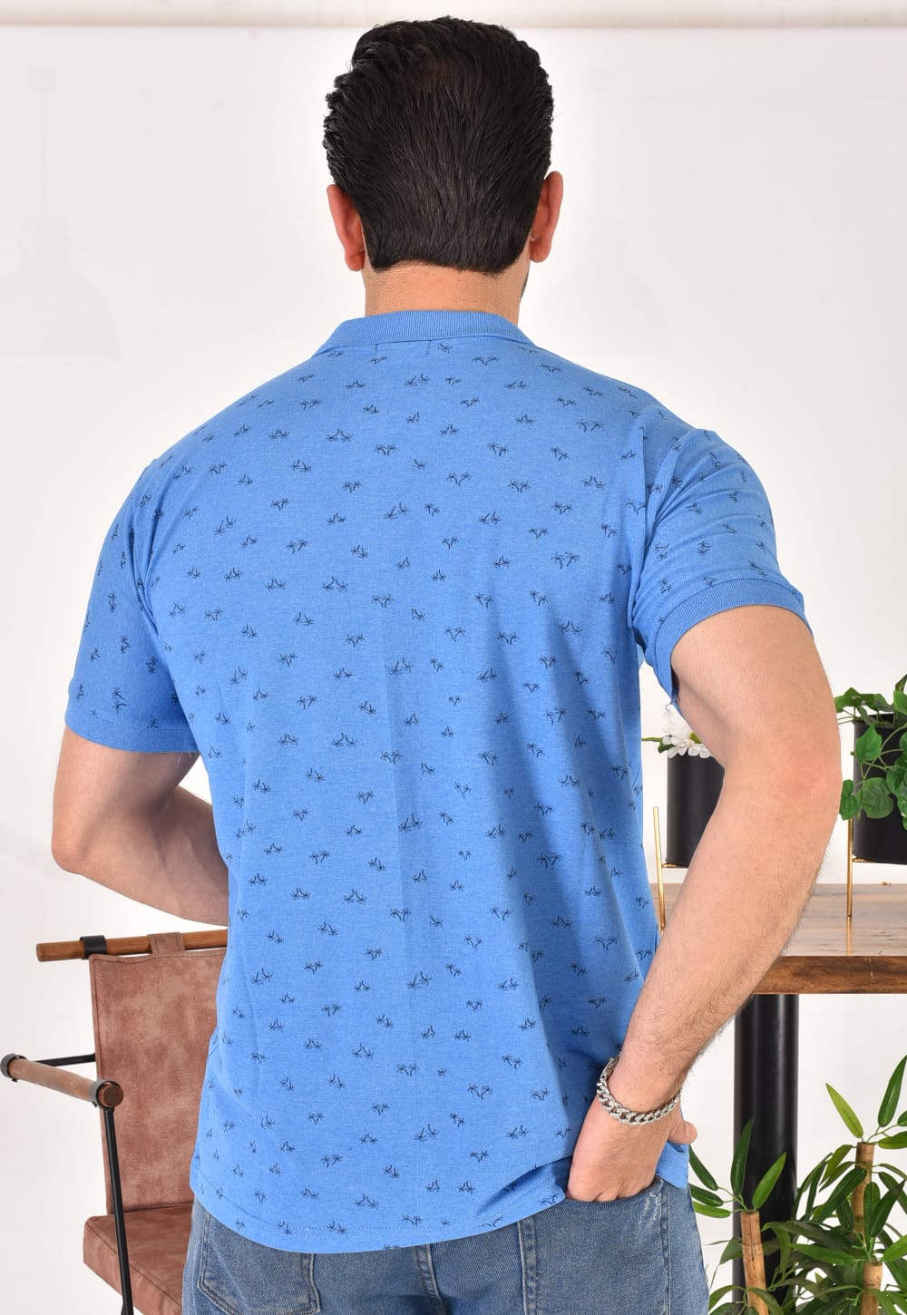 Erkek Polo Yaka Desenli T-Shirt