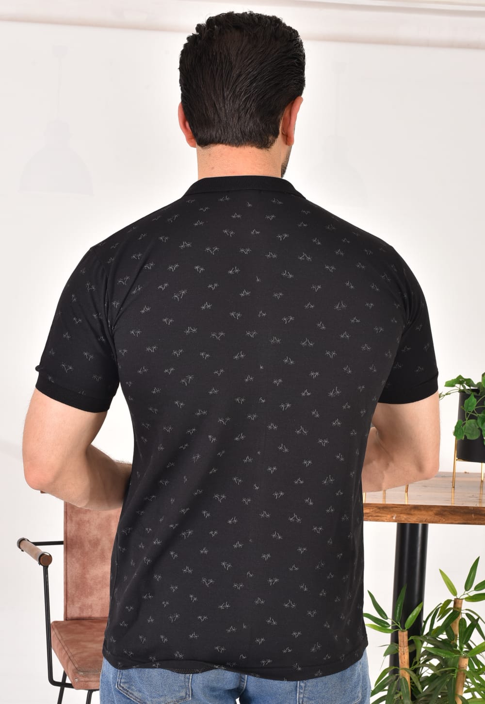 Erkek Polo Yaka Desenli T-Shirt